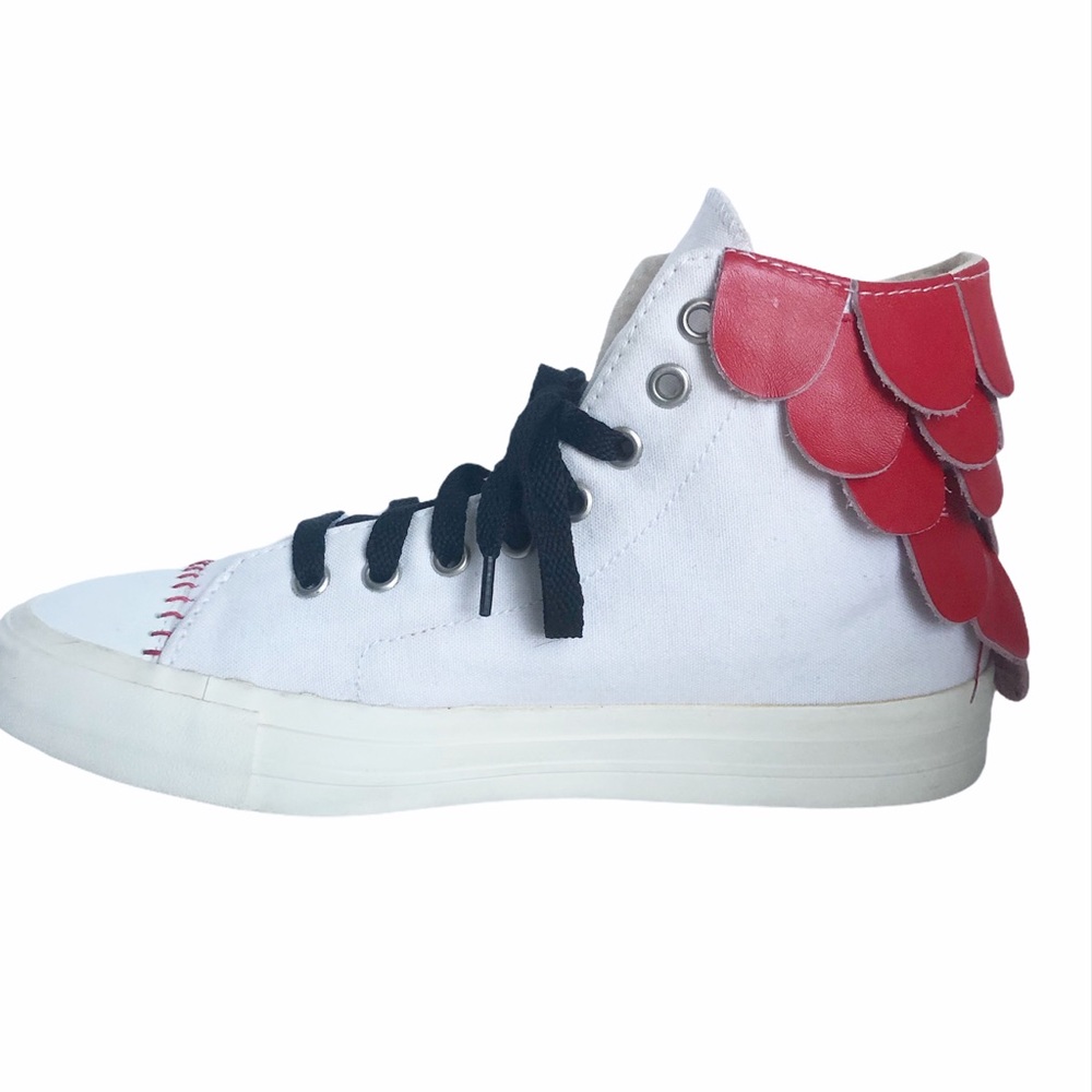 Forfex high top Sneakers with Red Ruffle detail